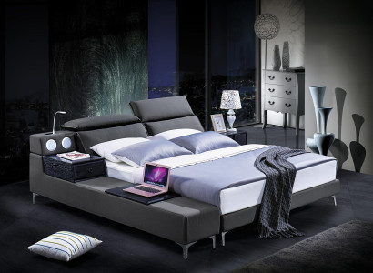 Design Double bed Leather Bed Beds Bed Upholstery Leather Bedroom Marriage 180x200.