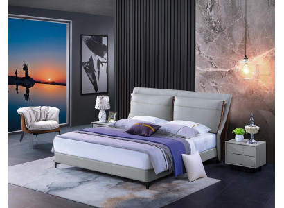 Wooden bed Bed Double bed Luxury Furniture Bedroom Hotel 180x200cm Beds Leather