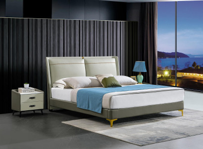 Double bed Luxury Furniture Beds Bedroom Double Bed Beige Hotel