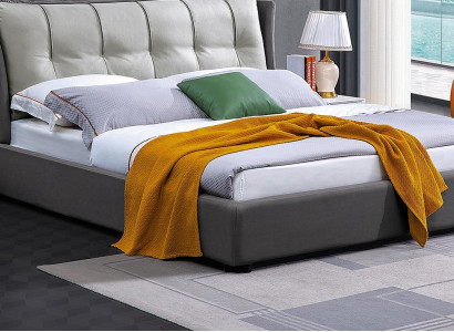 Leather Design Bed Double Luxury Marriage Modern Hotel Frame Sleep Beds Room