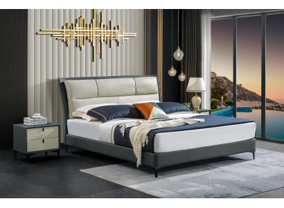 Designer Bed Bed frame Hotel Metal Beds Double Sleep Room Wood