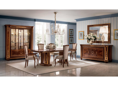 Complete Dining room Display case Table 6x Chairs Chest of drawers Mirror Set Suite