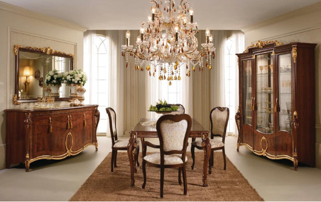 arredoclassic™ Luxury Class Furniture Dining room Display case Table Chest of drawers 8pcs.