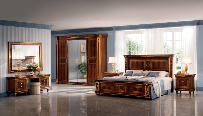 Bedroom Set Bed Bedside table Chest of drawers Mirror Stool new 7pcs. Baroque