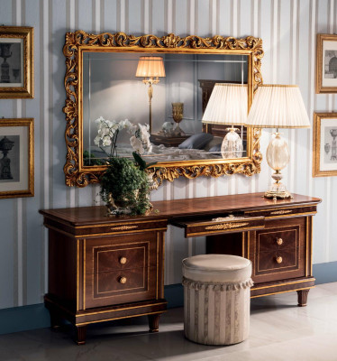 Bedroom Set Bed Bedside table Chest of drawers Mirror Stool new 7pcs. Baroque