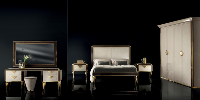 Bed Bedside table Wardrobe 7 pcs. Bedroom Set Design Luxury Bedroom