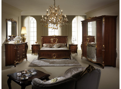 Bedroom Set 6 pcs. Design Luxury Furniture Bed Bedside table Chest of drawers Arredoclassic