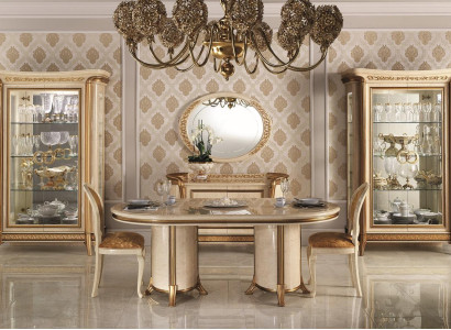 Dining table Table Furniture Chest of drawers Display case Set 5pcs. Group Design Dining room Suite