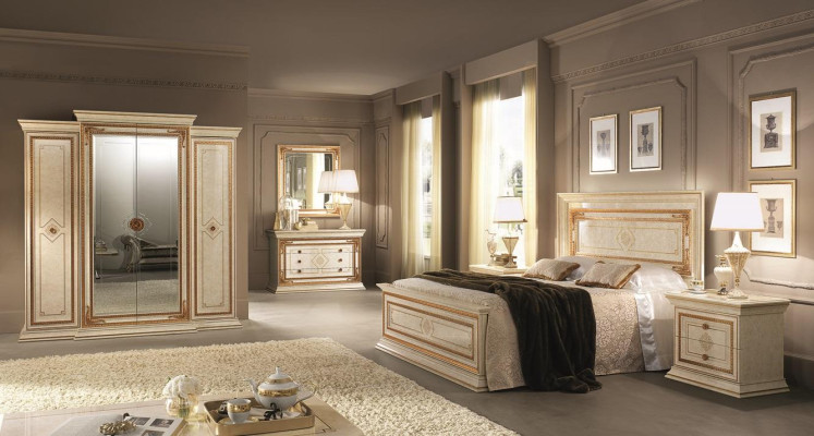 Bedroom Italian Furniture Set Luxury 6 Pieces Bed Beds Wardrobe Chest of drawers new