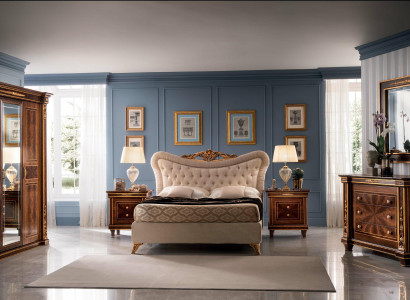 arredoclassic™ Bedroom Set Modigliani Baroque Rococo Bed Bedside table 4-piece.