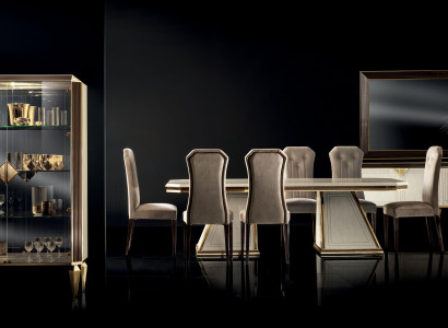 Dining room set 10 pieces. Suite Display case Table 6x Chair Sideboard Mirror Furniture Wood