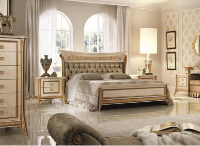 Bedroom Set Bed Bedside table Chest of drawers Mirror Stool new 7pcs. Baroque Rococo