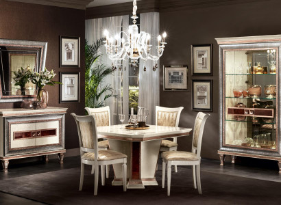 Dining table 4x Chairs Chest of drawers 8pcs. Dining room Set Group Suite Table Seating group