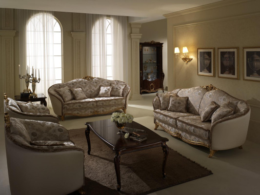 Sofa set 3+2+1 Seater Arredoclassic Living landscape Sofas Couches Upholstery new