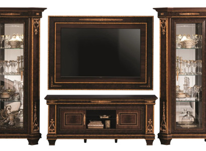 Living room Complete set Living room combination 4 pcs. Wall unit Wood 2x Display case new