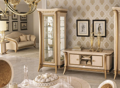 Living room furniture set Living room sideboard 2x display case 3 pieces. Wall unit arredoclassic