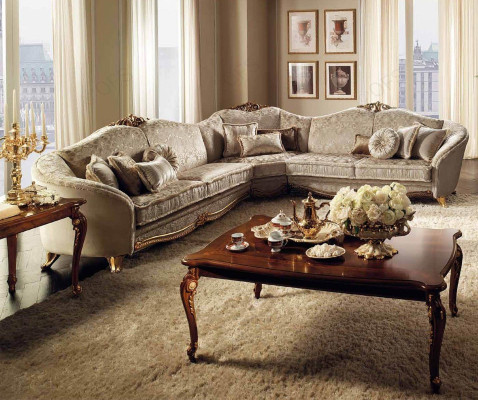 Corner sofa Living landscape Sofa Couch L-shape Upholstery Couches Textile arredoclassic