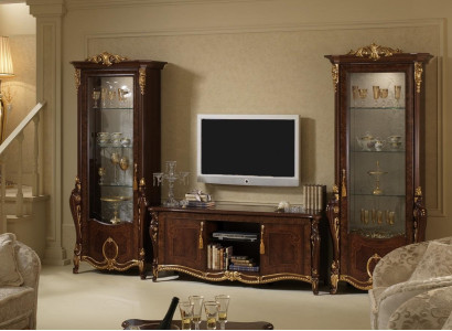 Wall unit Baroque style Living room Display case Sideboard TV cabinet Shelf Wall units Wardrobe