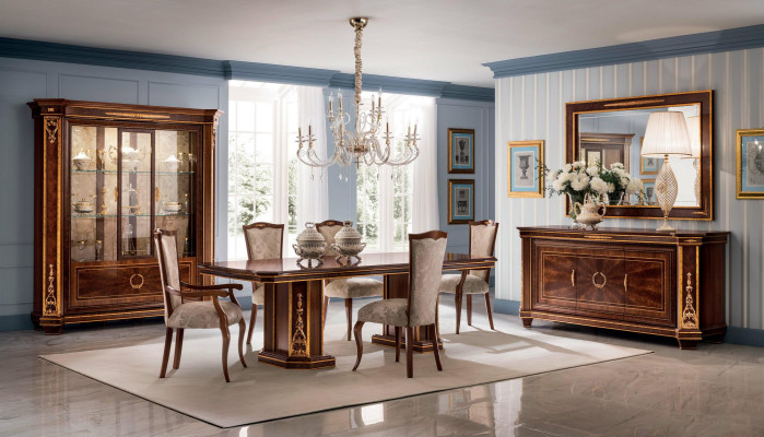 Furniture Table + 8x Chair Sets Dining room Suite Wood Complete Baroque