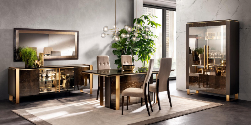 Dining table chairs chest of drawers 8 pieces. Dining room Set Group Suite Table arredoclassic