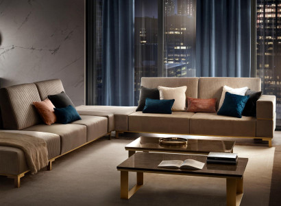 Corner sofa Sofa Couch Textile sofa Living landscape Luxury Furniture L-shape Coffee table 2-piece