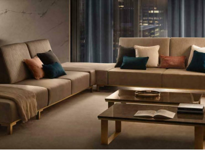 Living landscape Couch Upholstery Textile Fabric Leather Seat Suite Eck Corner sofa L-shape