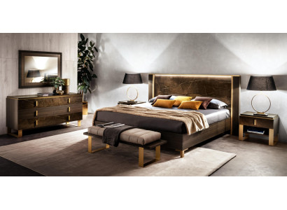 Bedroom Set Bed 2x Bedside table Chest of drawers Beds Double Hotel Upholstery 6pcs.