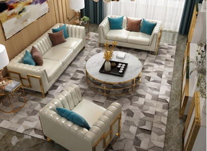 Luxury Furniture Sofa set Couch Sofa Upholstery 3 2 1 Seater Coffee table 4pcs