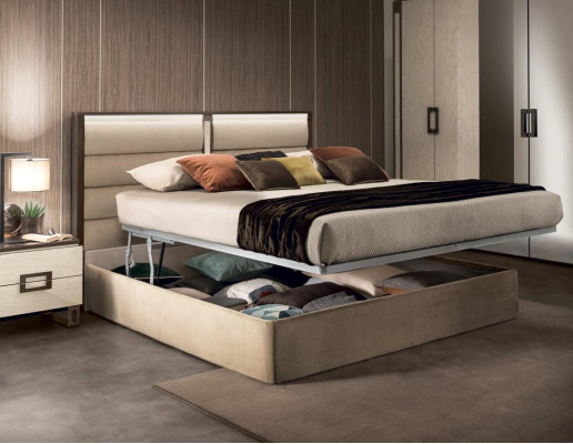 Bedroom Bed Bedside table Chest of drawers Mirror Upholstered bed Double bed Set 5pcs.