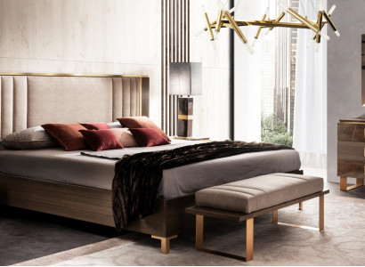 Design Bedroom 6 pcs. Complete Set Bed Bedside table Chest of drawers Arredoclassic