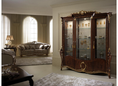 XXL Display case Glass Wall Cabinet Showcases Shelf Baroque Rococo Style Art Nouveau
