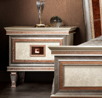 Luxury Bedroom Furniture Bed 2x Bedside table Set Beds Hotel Arredoclassic 3-piece.