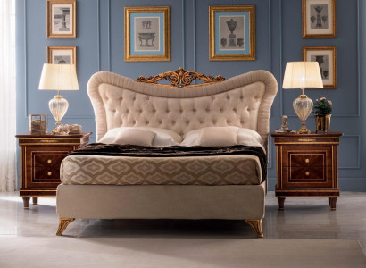 Bed + 2 x Bedside tables Bedroom Set Double Beds Baroque Art Nouveau