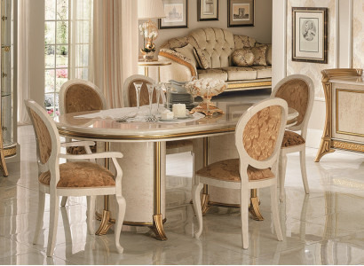 Italian Dining room Set Suite Chair Dining table Group 7 pieces. arredoclassic