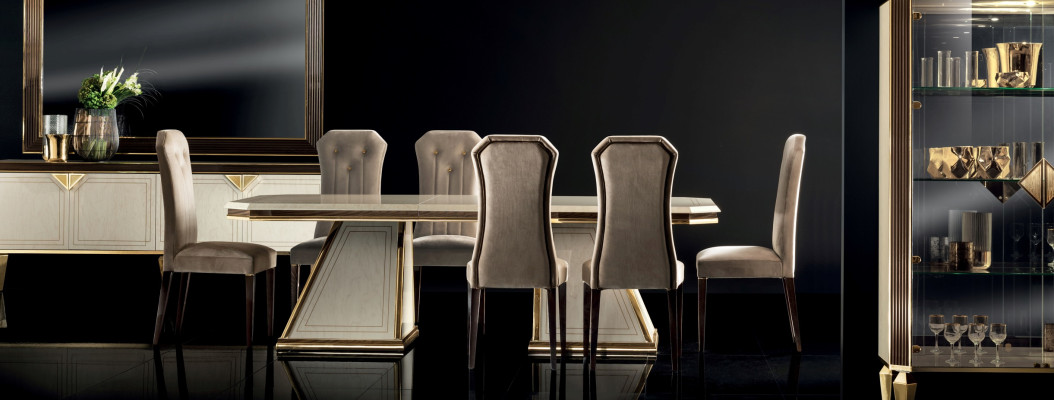 Dining table 6x Chair Dining room Set Dining set Groups table Table arredoclassic 7-piece.