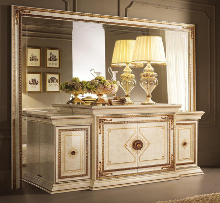 Classic Chest of drawers Sideboard with Mirror xxl Wardrobe Sideboard Italian Furniture