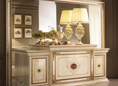 Classic Chest of drawers Sideboard with Mirror xxl Wardrobe Sideboard Italian Furniture