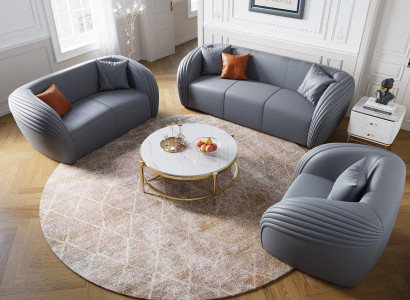 Luxury Sofa set 322 Seater with Furniture Couch Leather Sofa Textile Group Sofas Set