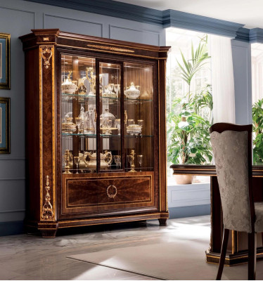 Display case Wardrobe Showcases Living room Show Cabinets Design Rococo Baroque Wood new
