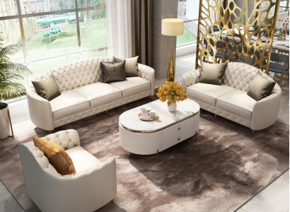 Sofa set 3+2+1 Seater Set Design Sofas Upholstery Couches Modern Leather Couch