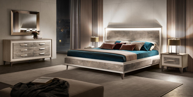 Bedroom Sets Bed 2x Bedside table Chest of drawers Mirror arredoclassic 5tlg. set
