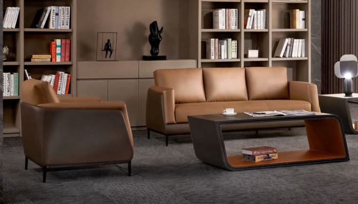 Sofa Sofas Couch Upholstery Leather Modern Three Seater 3 Seater Office Furnishings new
