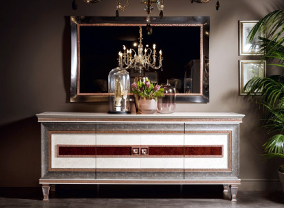 Chest of drawers with Mirror Wood Furniture Sideboard Luxury Furniture 2-piece Suite arredoclassic