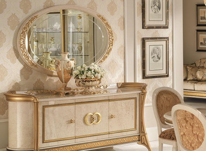 Sideboard + Mirror Sideboard Bedroom Chest of drawers Baroque Rococo arredoclassic new