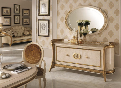 Chest of drawers Wood Furniture Baroque with Mirror Luxury Italian Furniture 2-piece Suite new