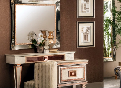 Dressing table Set Cosmetic table Chest of drawers Mirror & Stool arredoclassic 3-piece. new