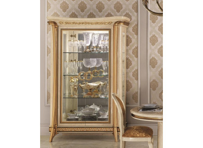 Display case Showcases Wardrobe Glass cabinet Living room Shelf Baroque Rococo Real Wood