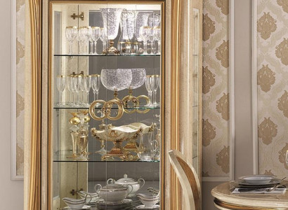 Display case Showcases Wardrobe Glass cabinet Living room Shelf Baroque Rococo Real Wood