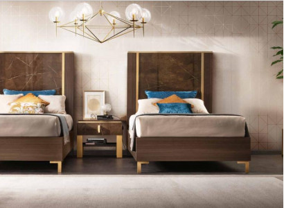 Bed Bedside table Stool 4 pcs. Bedroom Set Design Modern Luxury Beds