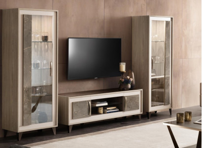 Design Wall unit Sideboard 2x Wardrobe TV cabinet Lowboard Sideboard 3 pcs. Set display case